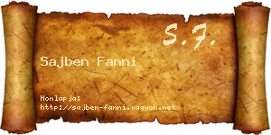 Sajben Fanni névjegykártya